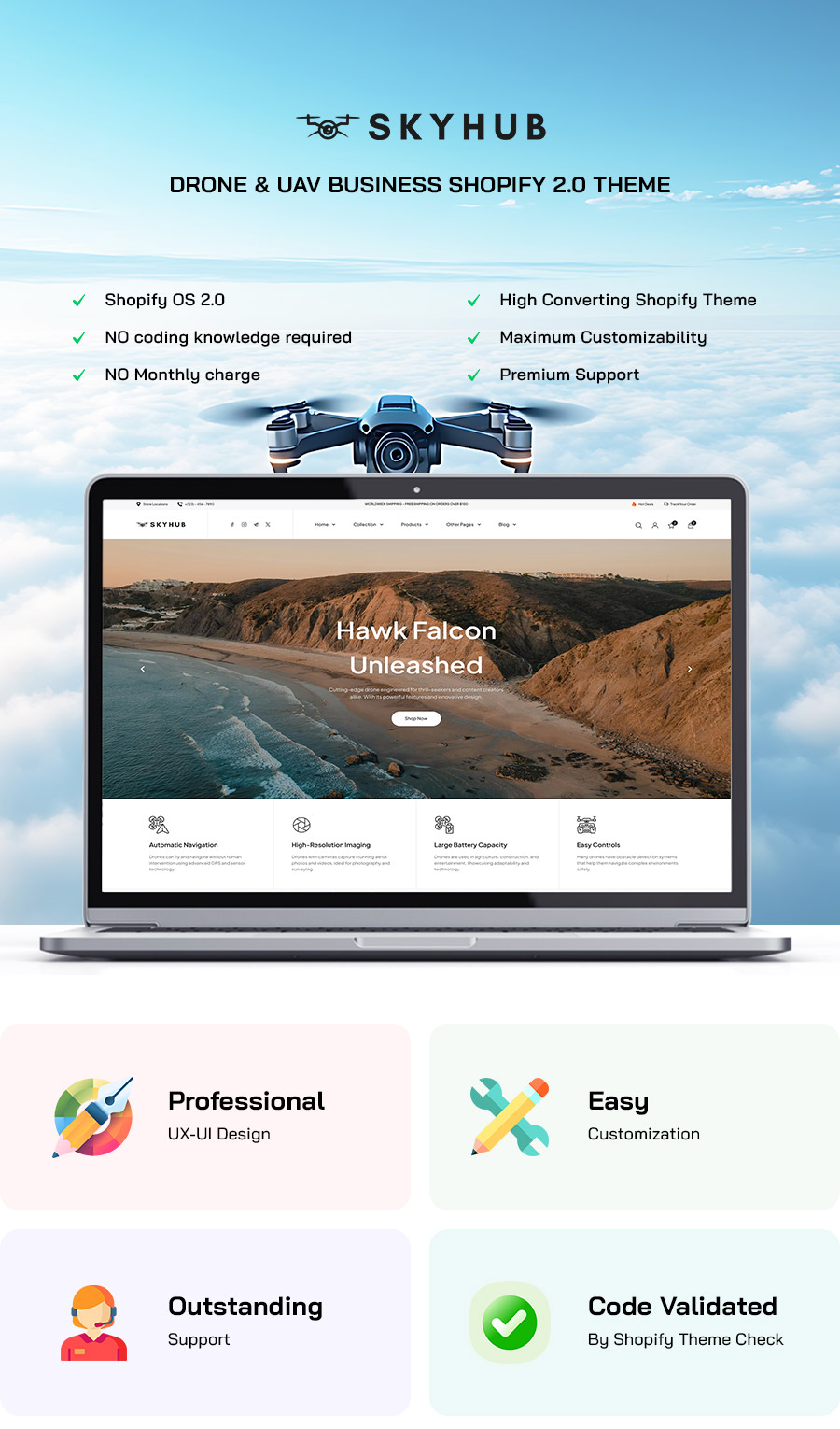 Skyhub - Drone & UAV Business Shopify Theme